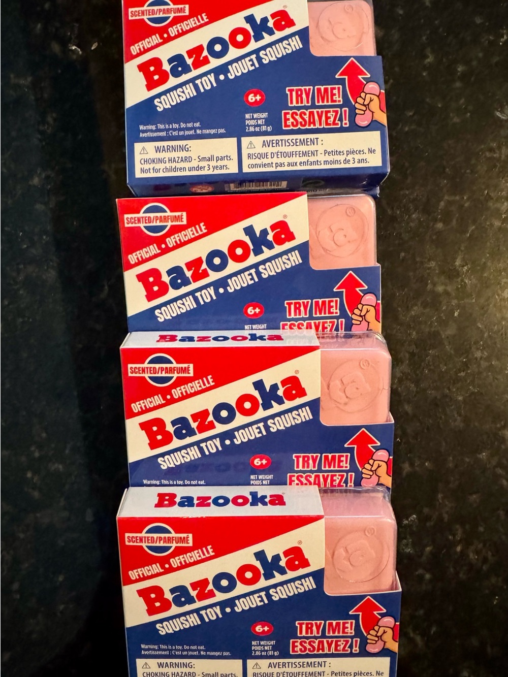 Bazooka Squish Toy Pack - Pink Bubble Gum Scented Squishies